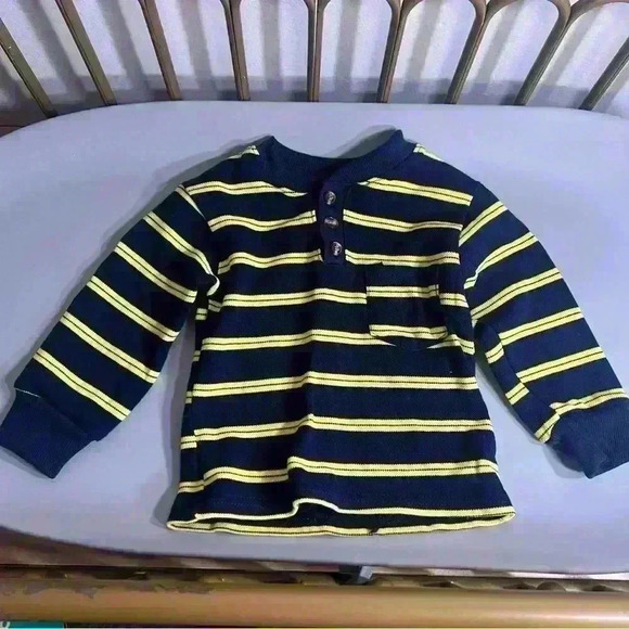 Thick durable toddler boy long sleeve striped jersey tee shirt size 2T no flaws - Picture 1 of 4